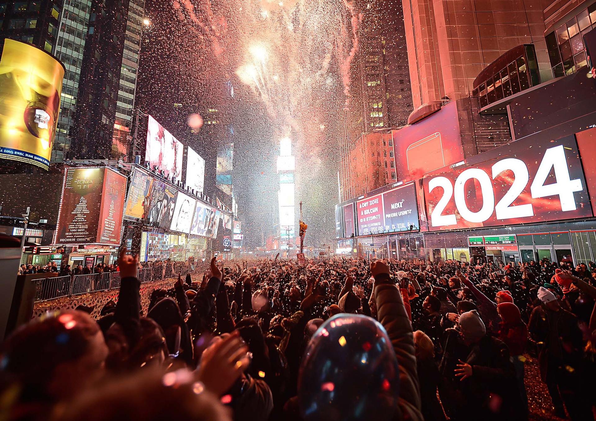 Célébrer le réveillon du nouvel an 2024 à Times Square — New York